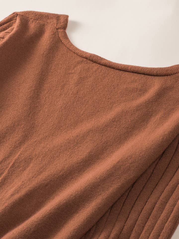 Babs + Birdie - Wholesale Dress - Women's - The Rowan | Ribbed Pleated Sweater Wrap Dress21