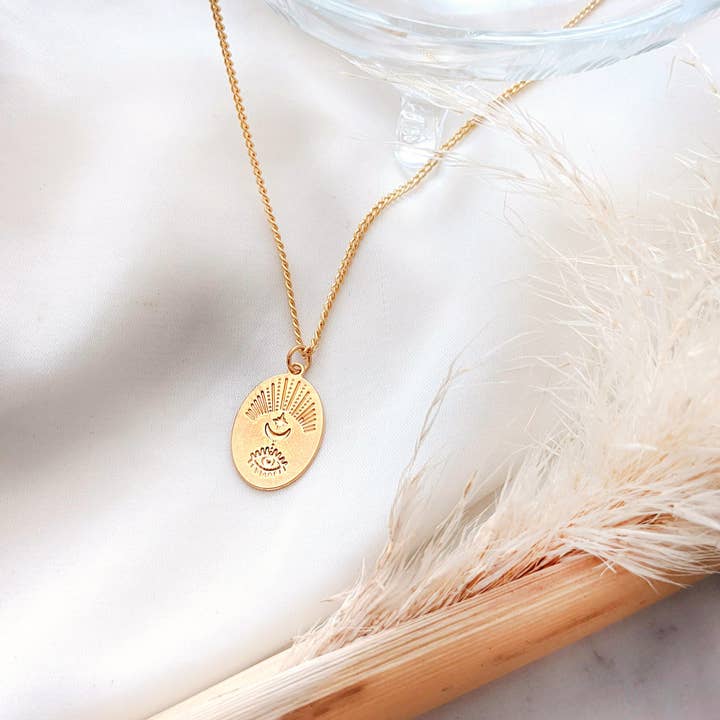 Collar medallón Mal de Ojo Oro/Plata para venta al por mayor de Shany Design Studio