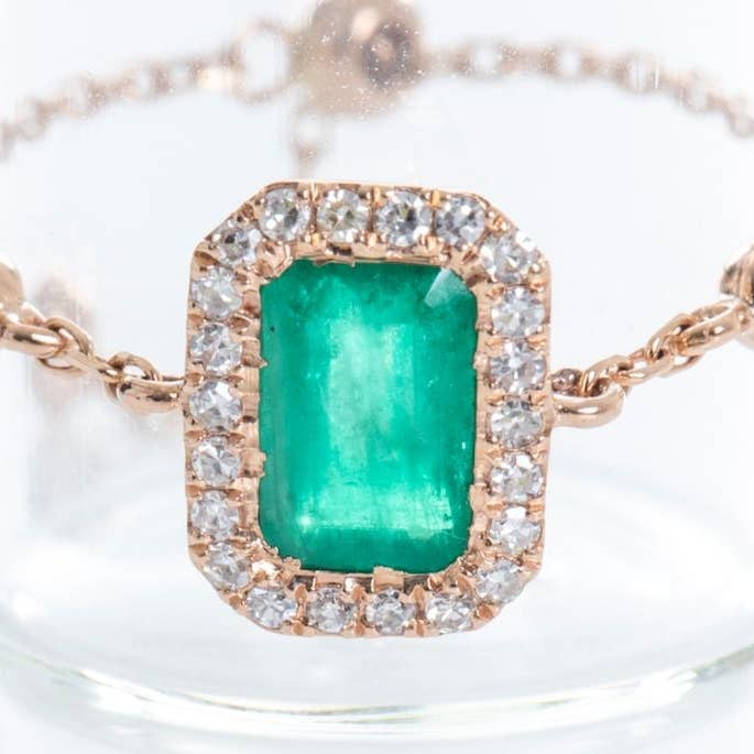 Anel de corrente esmeralda rei em ouro maciço 14K por atacado de Chatoyant