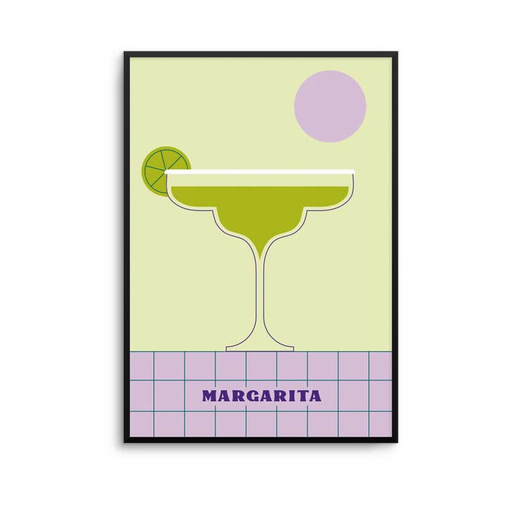 Margarita Print – Minimalist Retro Cocktail Art for wholesale by Betiobca