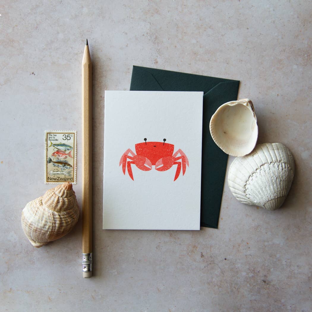Bobbie Print - Wholesale Birthday Card - Risograph Printed Crab - Cute Little Happy Birthday Card1