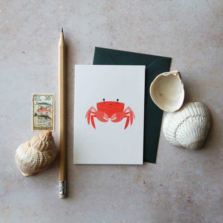 Bobbie Print – wholesale Birthday card – Risograph Printed Crab - Cute Little Happy Birthday Card1