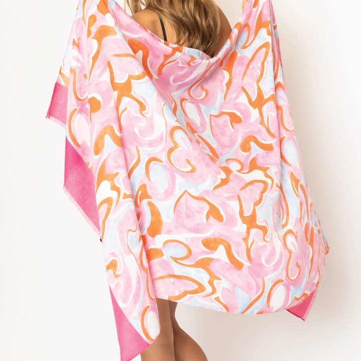 Gränsade Swirl Print Scarf för wholesale av Fashion City