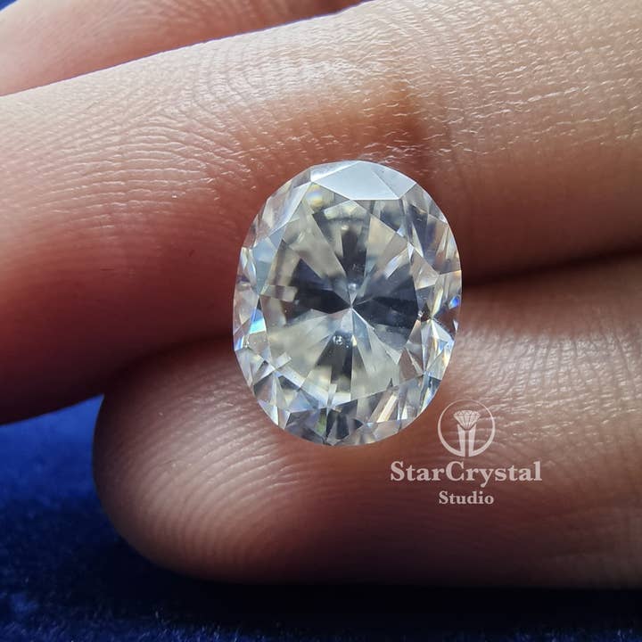 Pedra preciosa de moissanita de corte oval por atacado de StarCrystalStudio