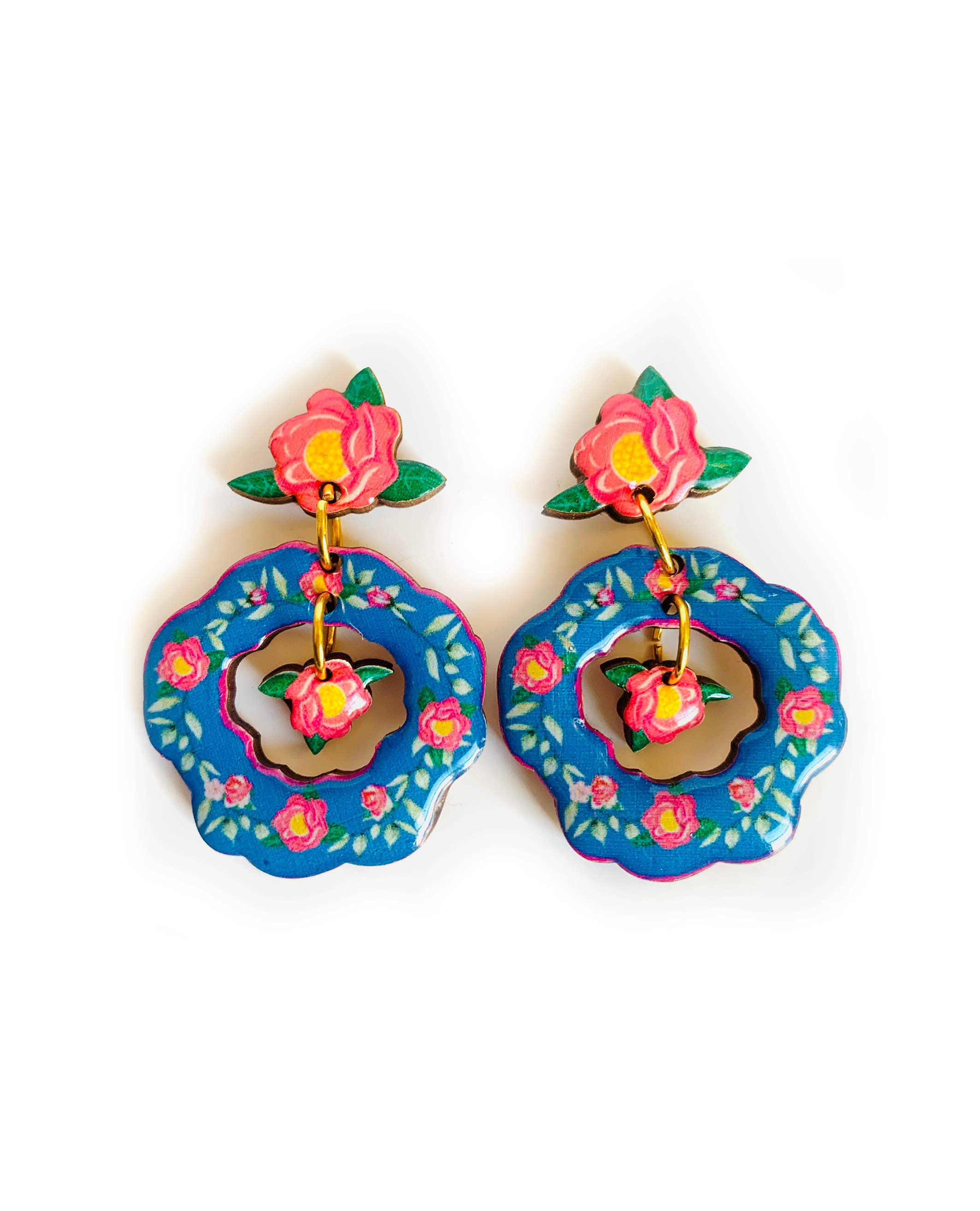Rosie Rose Parker - Wholesale Dangle earrings - flower drop summer earrings summer jewellery statement