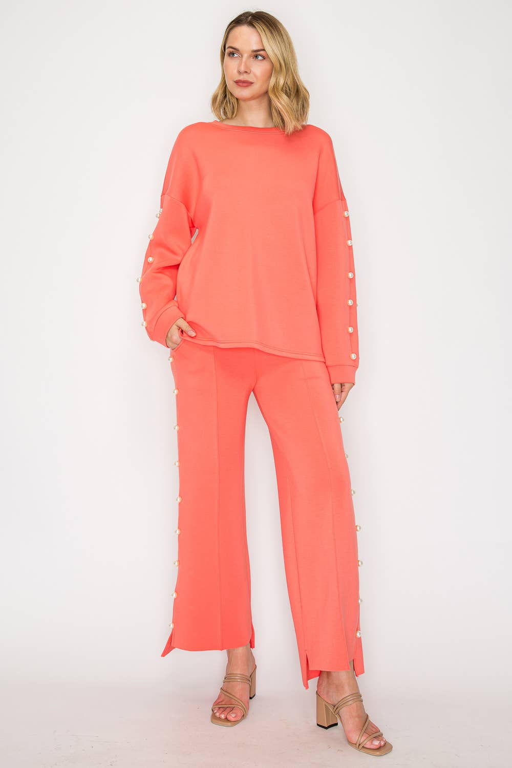 Joh Apparel - Venta al por mayor Jersey corto de punto - Mujer - Top de perlas Katri Stretch French Scuba17