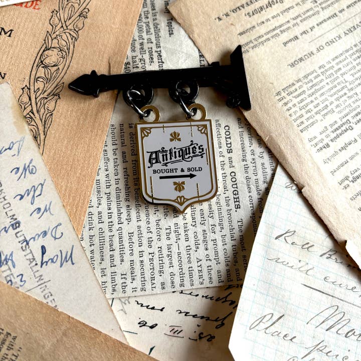 The Creeping Moon - Wholesale Lapel pin/button - Antique shop sign enamel pin1