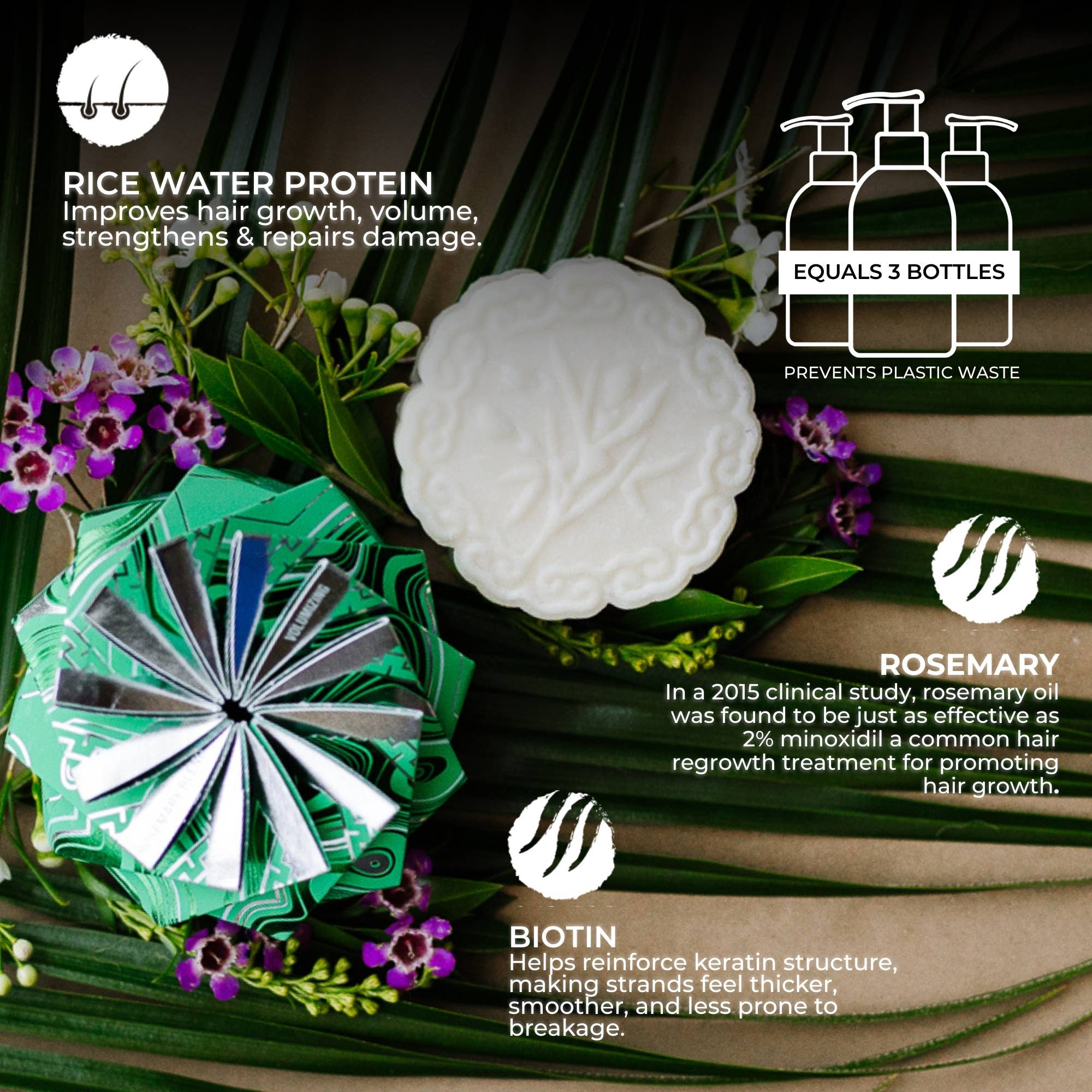 Viori Beauty – Engroshandel Fast shampoo – Rosmarin & Biotin Shampoo Bar til Volumengivende & Styrkende3