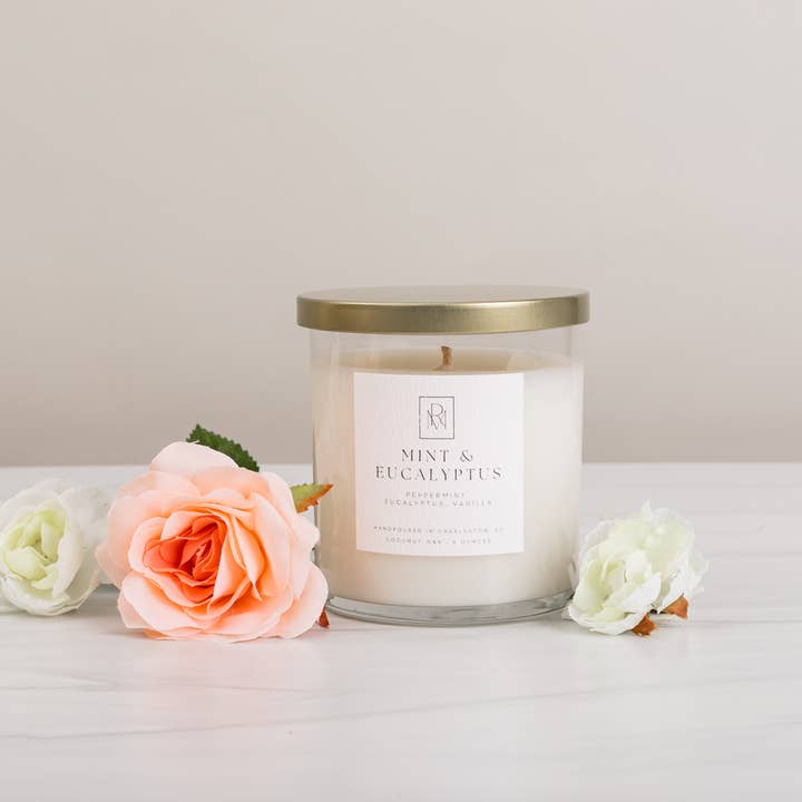 Mint and Eucalyptus Candle for wholesale by Refreshing Moments with Sharon