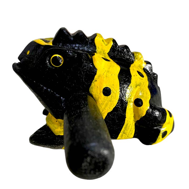 Music Frog Co - Wholesale Musical Toy - Kids & Baby - 3" Medium Yellow Dart Musical Frog Percussion Instrument