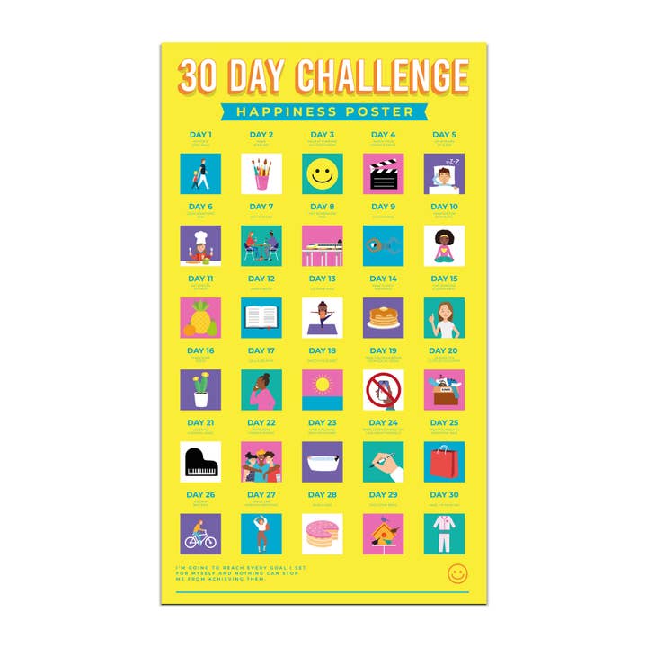 Gift Republic - Wholesale Poster - 30 Day Happiness Challenge Scratch Poster