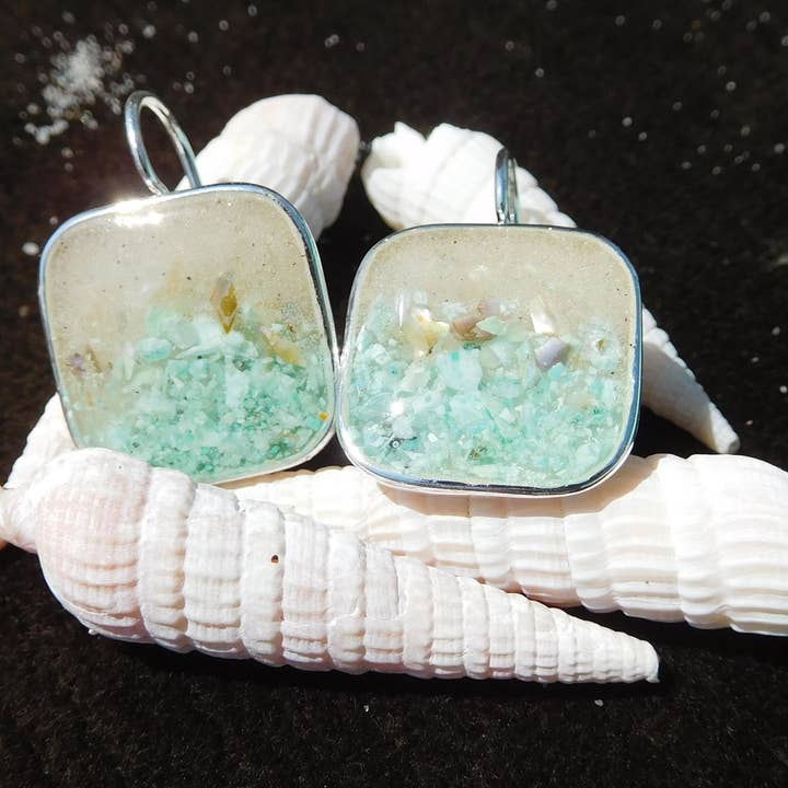 Art & Soul 30a - Wholesale Dangle Earrings - Beach Earrings Sand and Crystals Customizable1