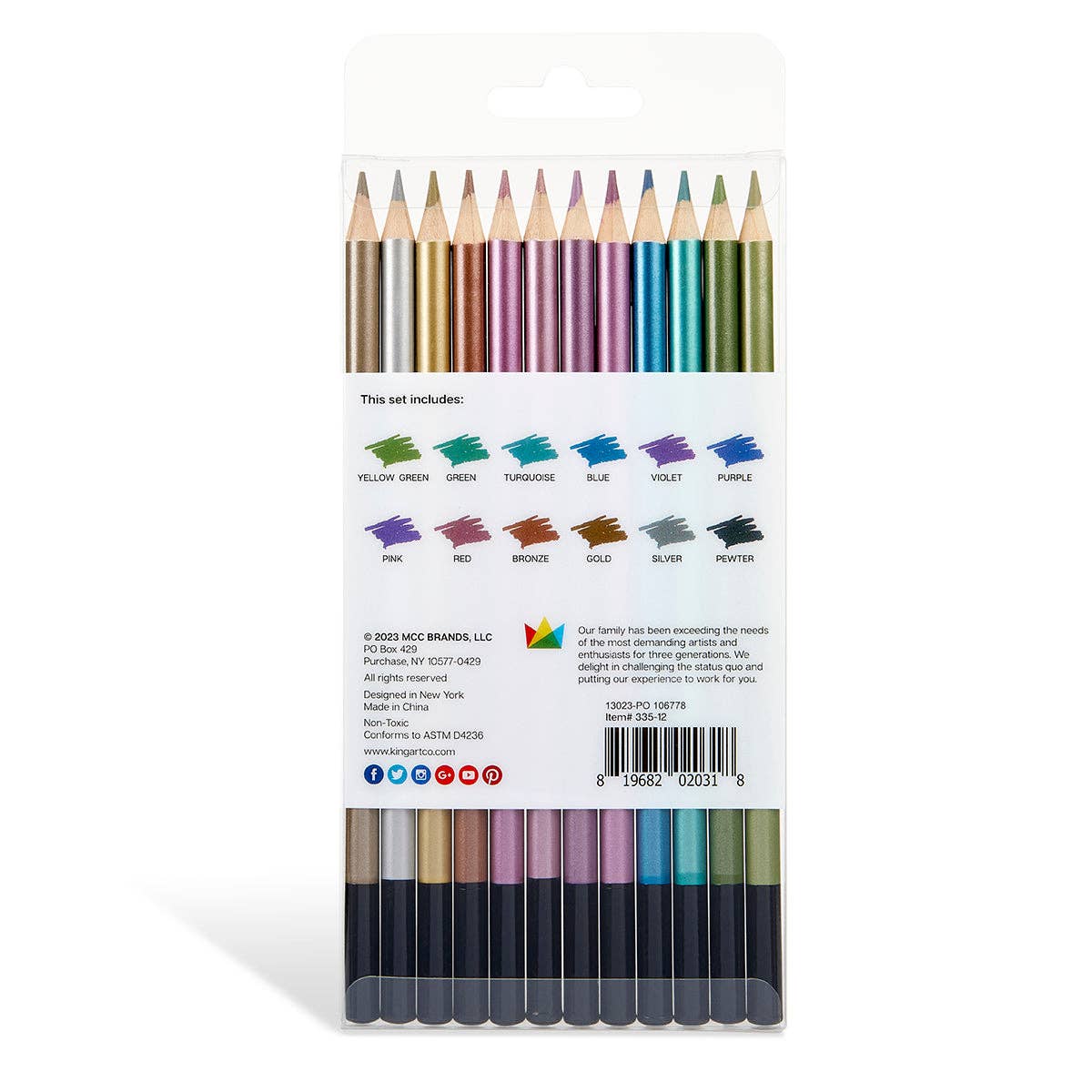 KINGART – wholesale Coloured pencil – Colored Pencils 12 Metallic Colors7