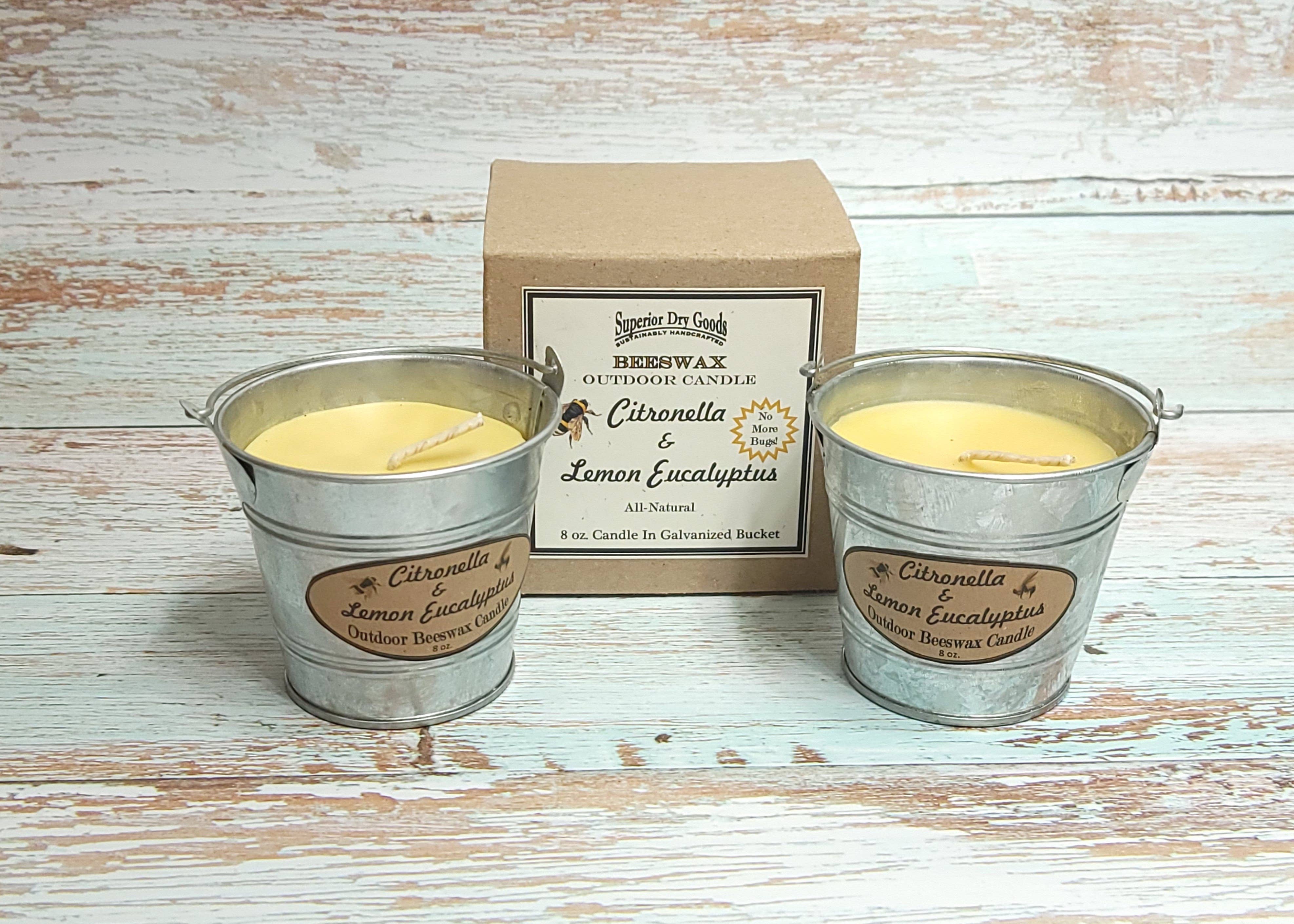 Superior Dry Goods - Wholesale Outdoor Candle - Citronella Mosquito Bucket Candle | Beeswax/Lemon Eucalyptus7