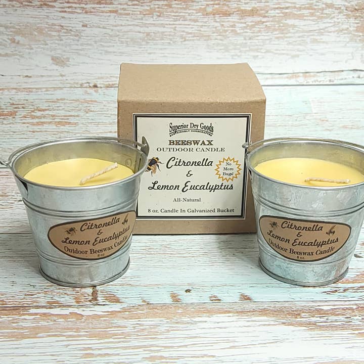 Superior Dry Goods - Wholesale Outdoor Candle - Citronella Mosquito Bucket Candle | Beeswax/Lemon Eucalyptus7