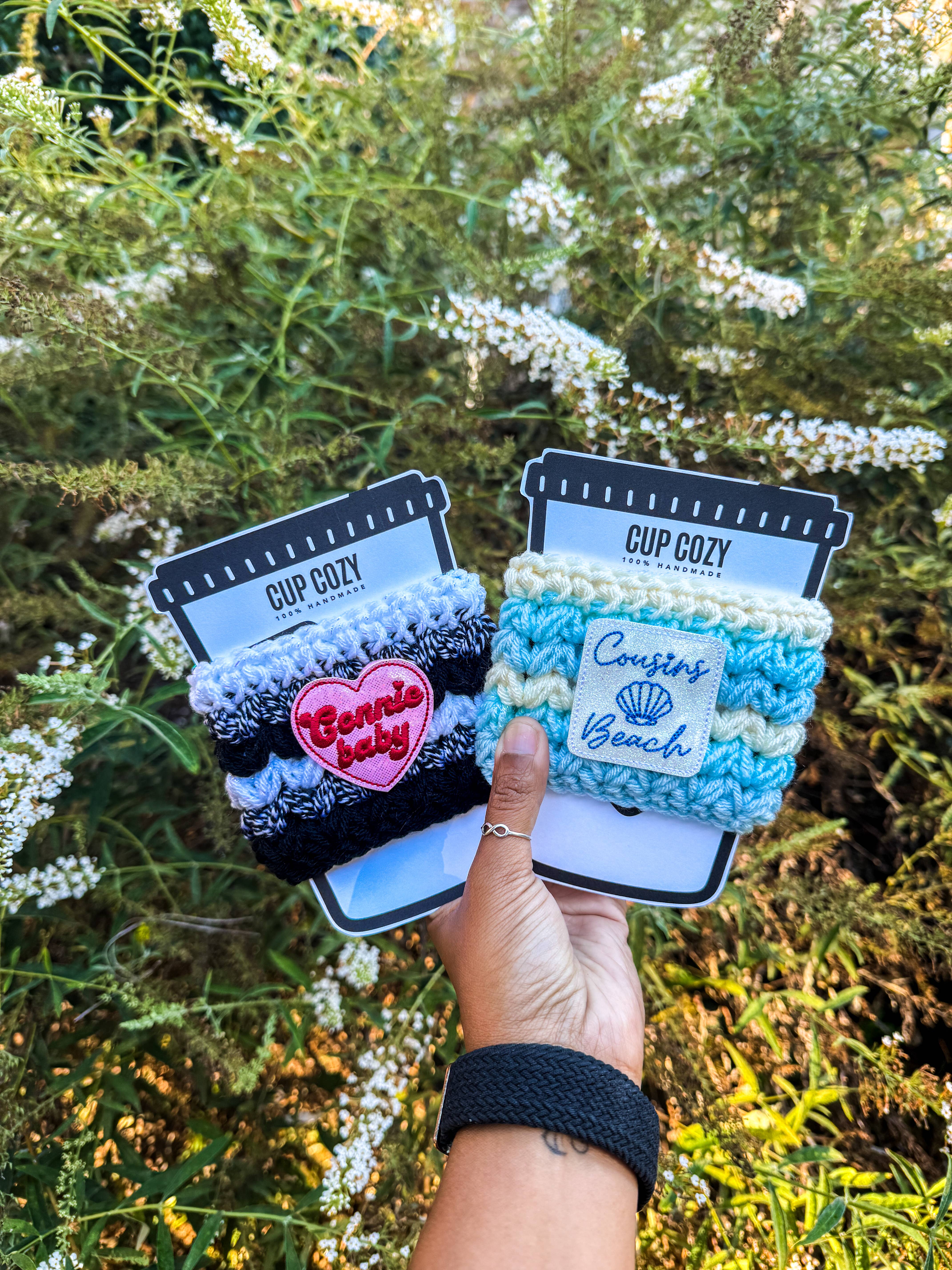 WanderlustBee - Wholesale Drink Huggers & Koozies - Cousins Beach Cozy / The Summer I Turned Pretty Cup Cozy 1