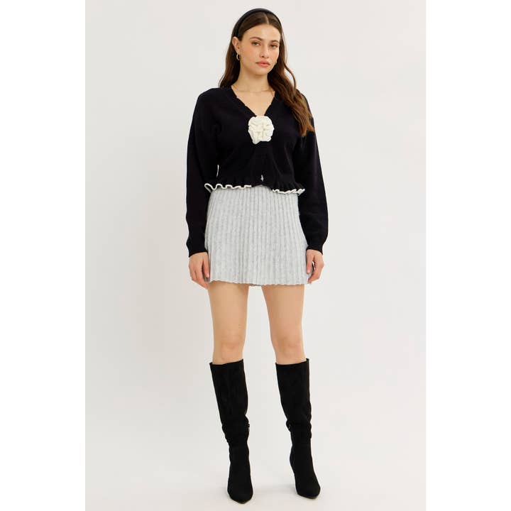 idem ditto - Wholesale Skirt - Women's - FLIRTY ESSENTIAL PLEATED SWEATER MINI SKIRT7