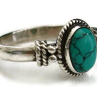 Unisex Boho Ovaler Türkisring | 925er Sterlingsilber, R5T für den Großhandel von Mistry Gems