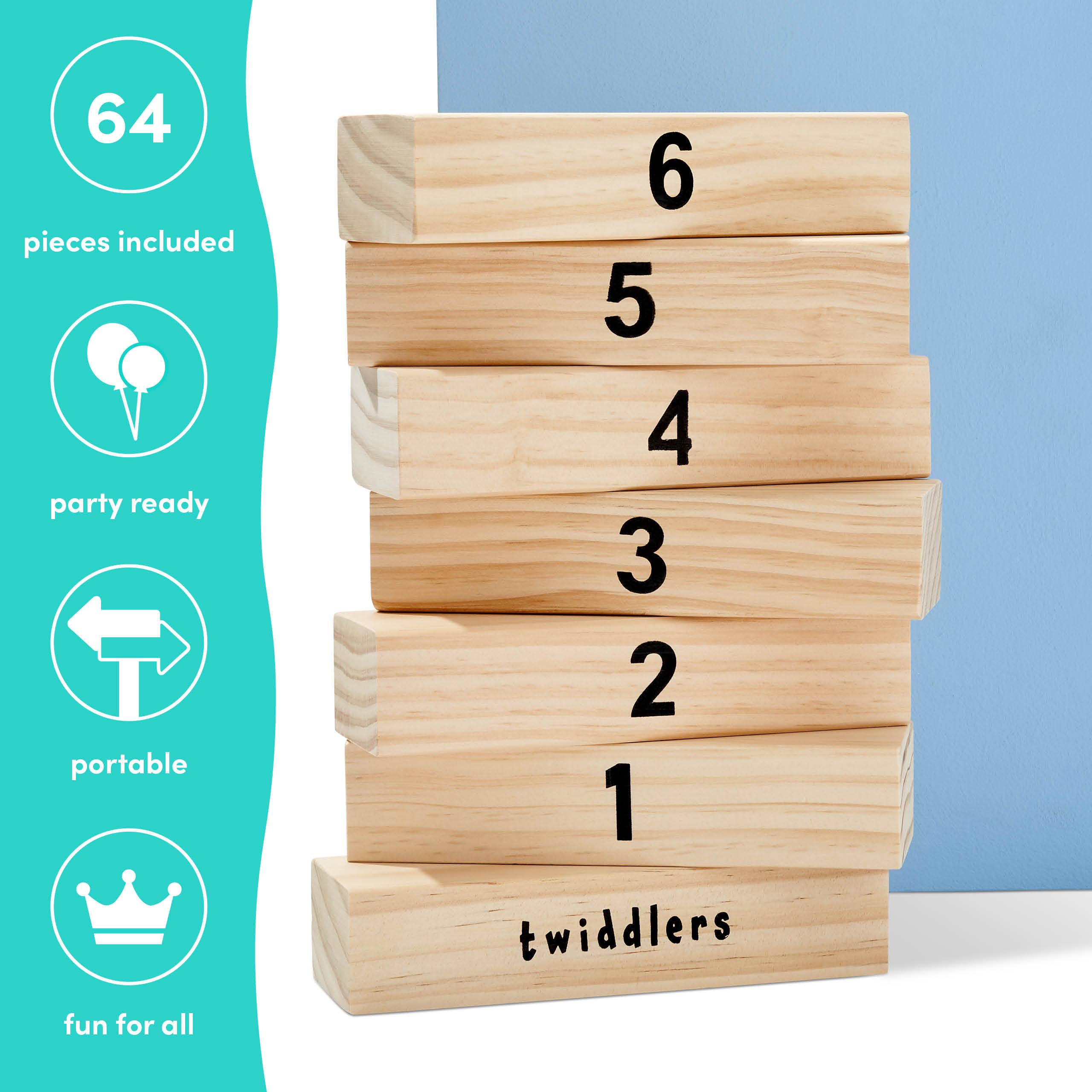 The Twiddlers - Wholesale Stacking Game - Giant Tumble Tower Garden Lawn Game with 64 Blocks4
