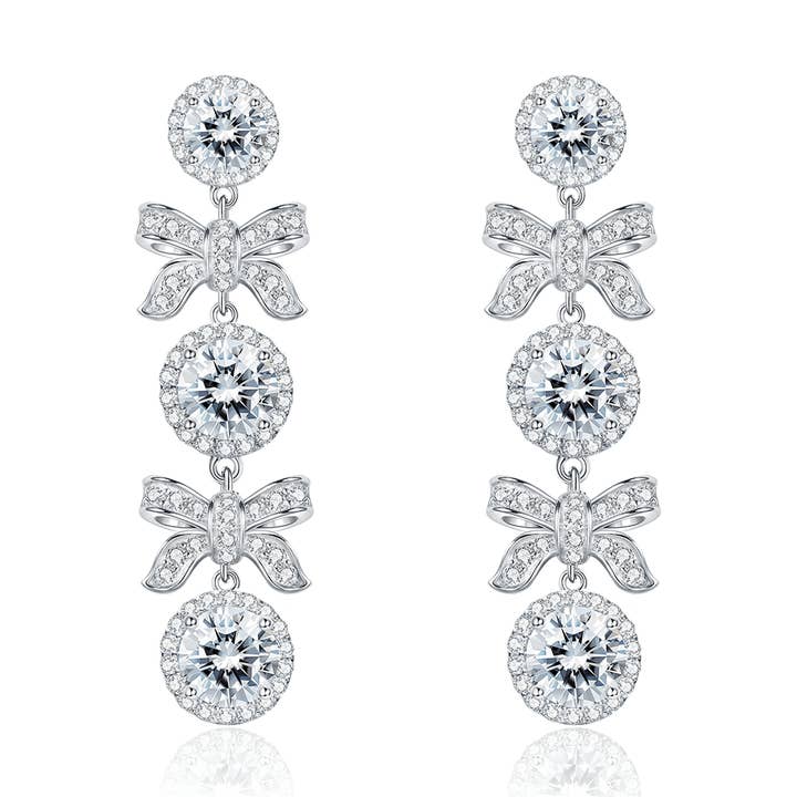 Pendientes colgantes de plata de ley «Bling Luxury» para venta al por mayor de Fanci Me Jewelry