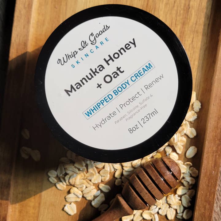 Manuka Honey + Oat Whipped Body Cream for wholesale by Whip It Goods Skincare