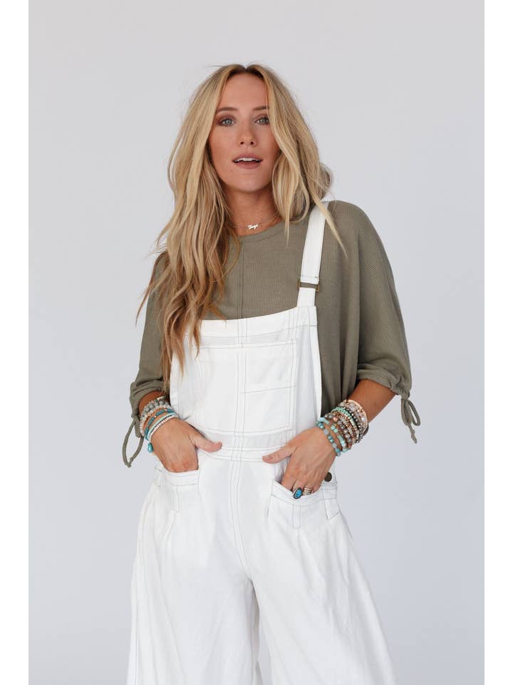 Three Bird Nest - Wholesale Knit Top - Women's - Little Lark Puff Sleeve Tee - Olive