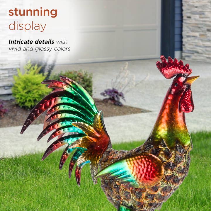 Alpine Corporation - Wholesale Outdoor Ornament/Decor - Alpine Corporation Glossy Metal Rooster Décor