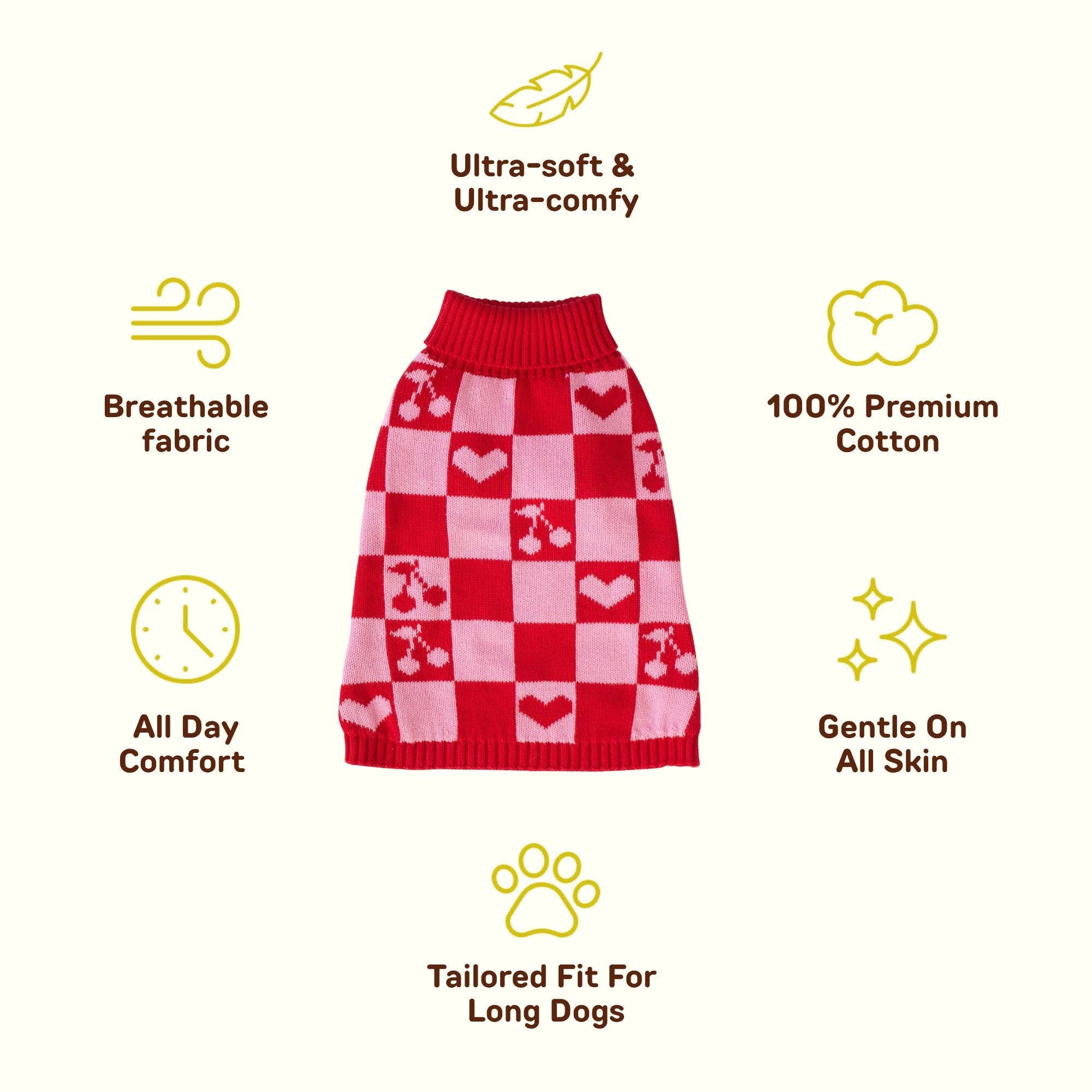 Sunbean - Wholesale Pet Sweater - Dog - Roll Neck Dog Knitted Love Sweater3