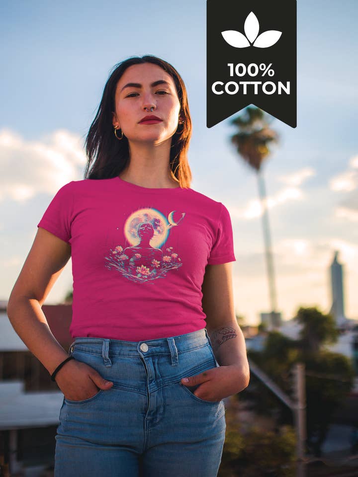 The Ideal - 100% Cotton Vintage Abstract Celestial Tee Shirt for wholesale by Running With Wolves