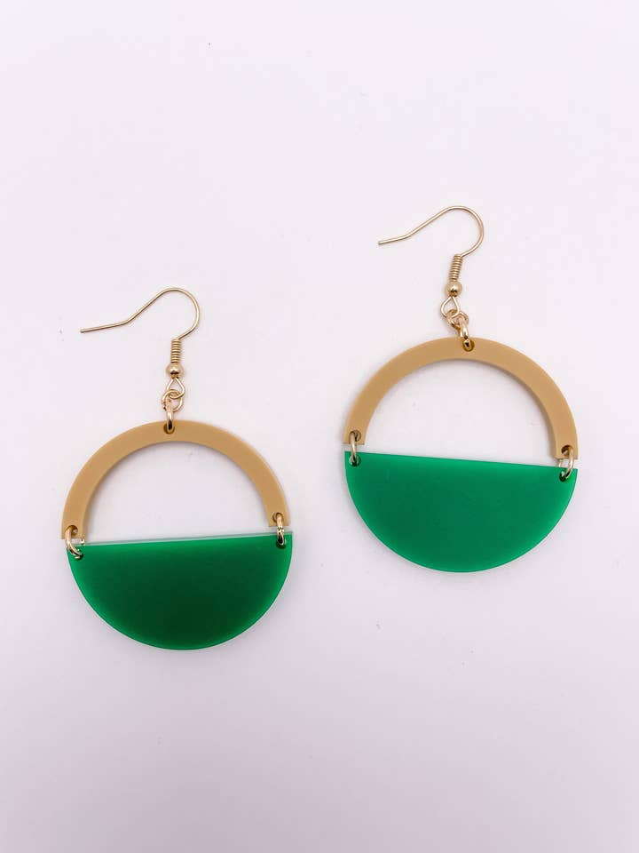 Fran Ohrringe (grün+gold) für den Großhandel von katygirlgoods