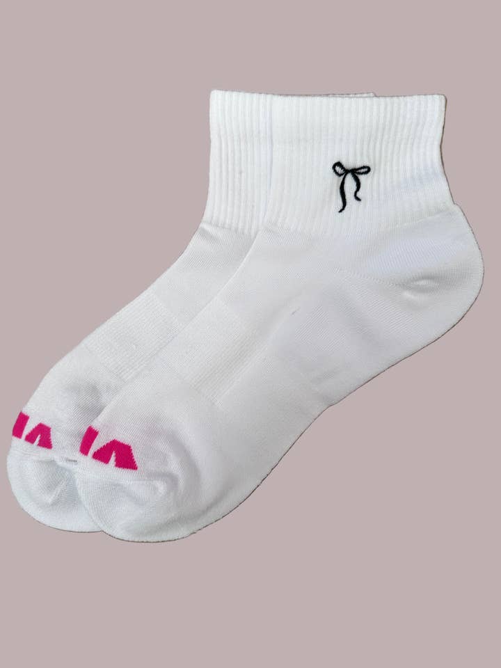 Bow Bamboo Quarter Crew Socks for wholesale by Vix Socks