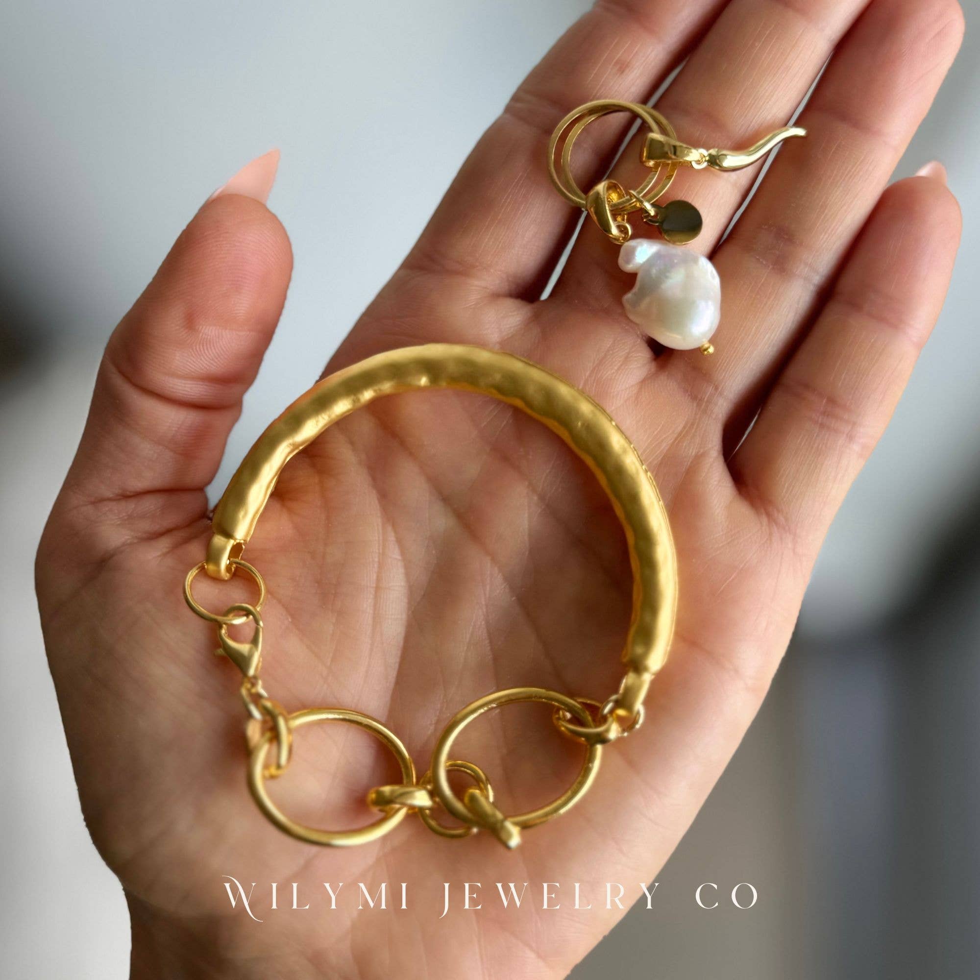 WILYMI Jewelry Co - Wholesale Charm/Dangle Bracelet - Multi-Use Pearl + Cornicello Charm Bracelet | Gold Filled2