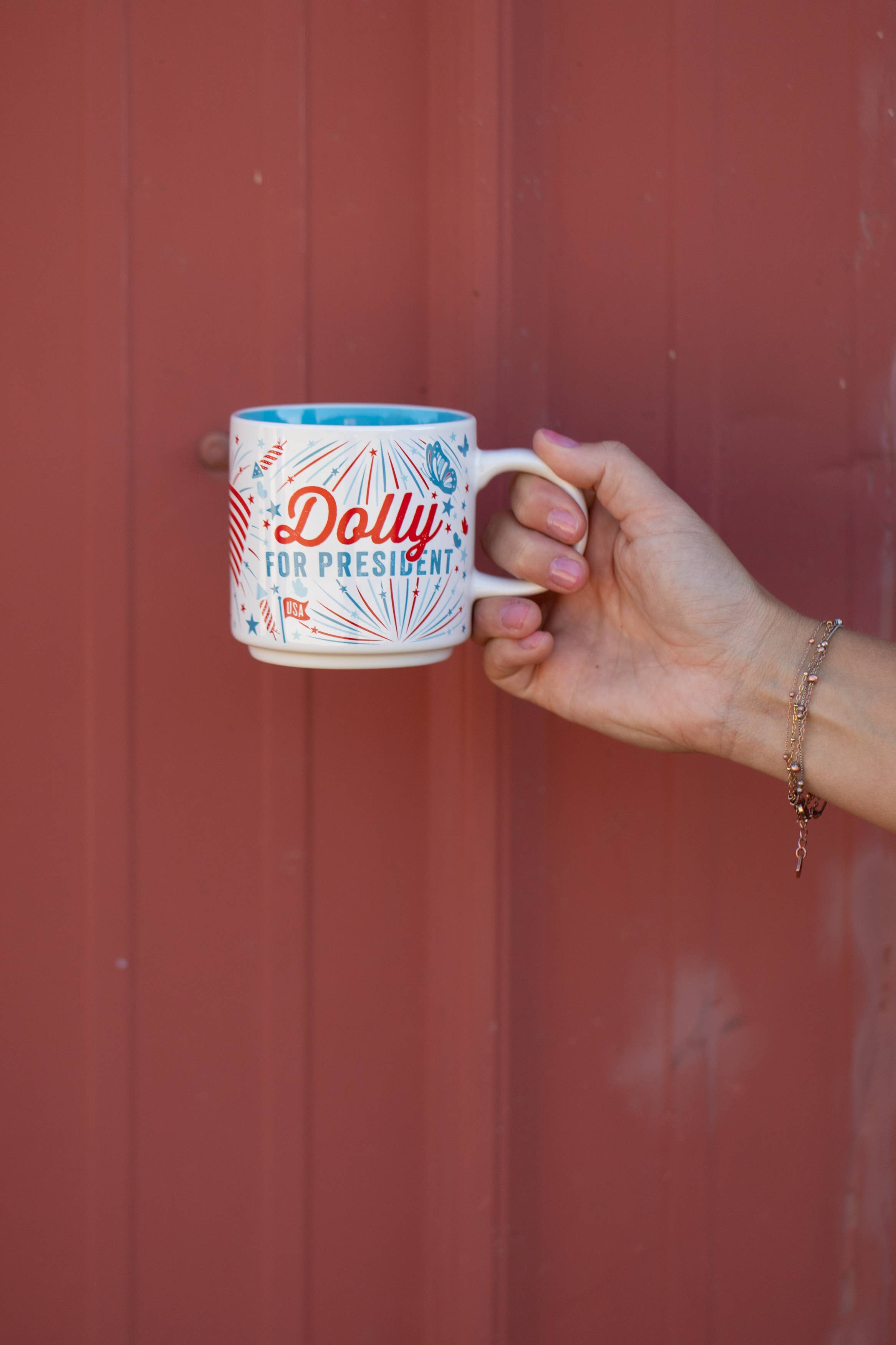 SOUTHERN FRIED DESIGN BARN - Wholesale Coffee mug - Dolly For President Stars and Stripes Mug2