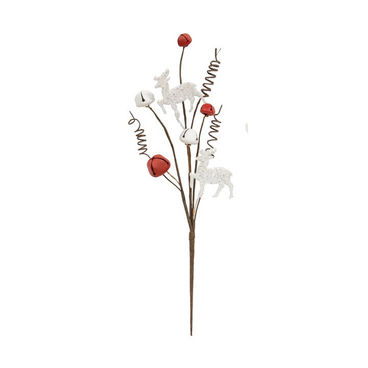 Small Red Jingle Bell & Deer Pick 11.75" for wholesale by Bright Ideas
