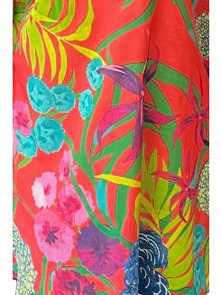 KikiSol - Wholesale Button Down Shirt - Women's - Melon Hydrangea KikiSol Boyfriend Shirt