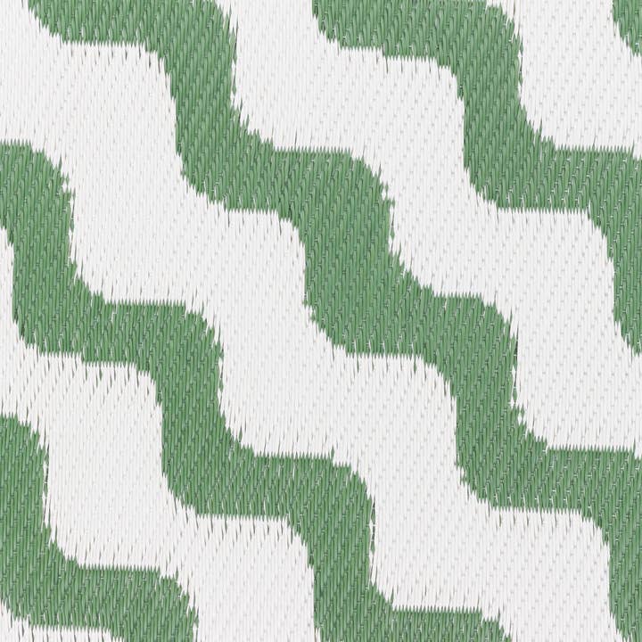 Wave Indoor/Outdoor 100% Recycled Rug Green for wholesale on Faire
