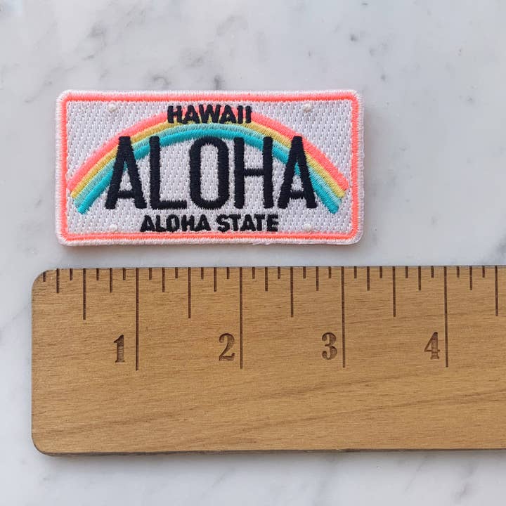 Wildflower + Co. - Wholesale Patch - Waves Collection: Hawaii Aloha License Plate Patch3