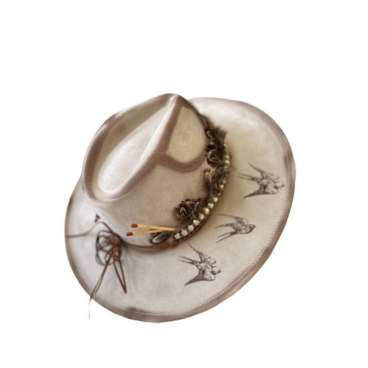 Wild Indigo - Wholesale Cowboy Hat - Women's - In Flight Burnt Hat Birds Western Cowboy AutumnÂ
