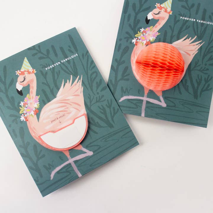 Inklings Paperie - Wholesale Birthday Card - Pop-up Card - Flamingo Birthday5