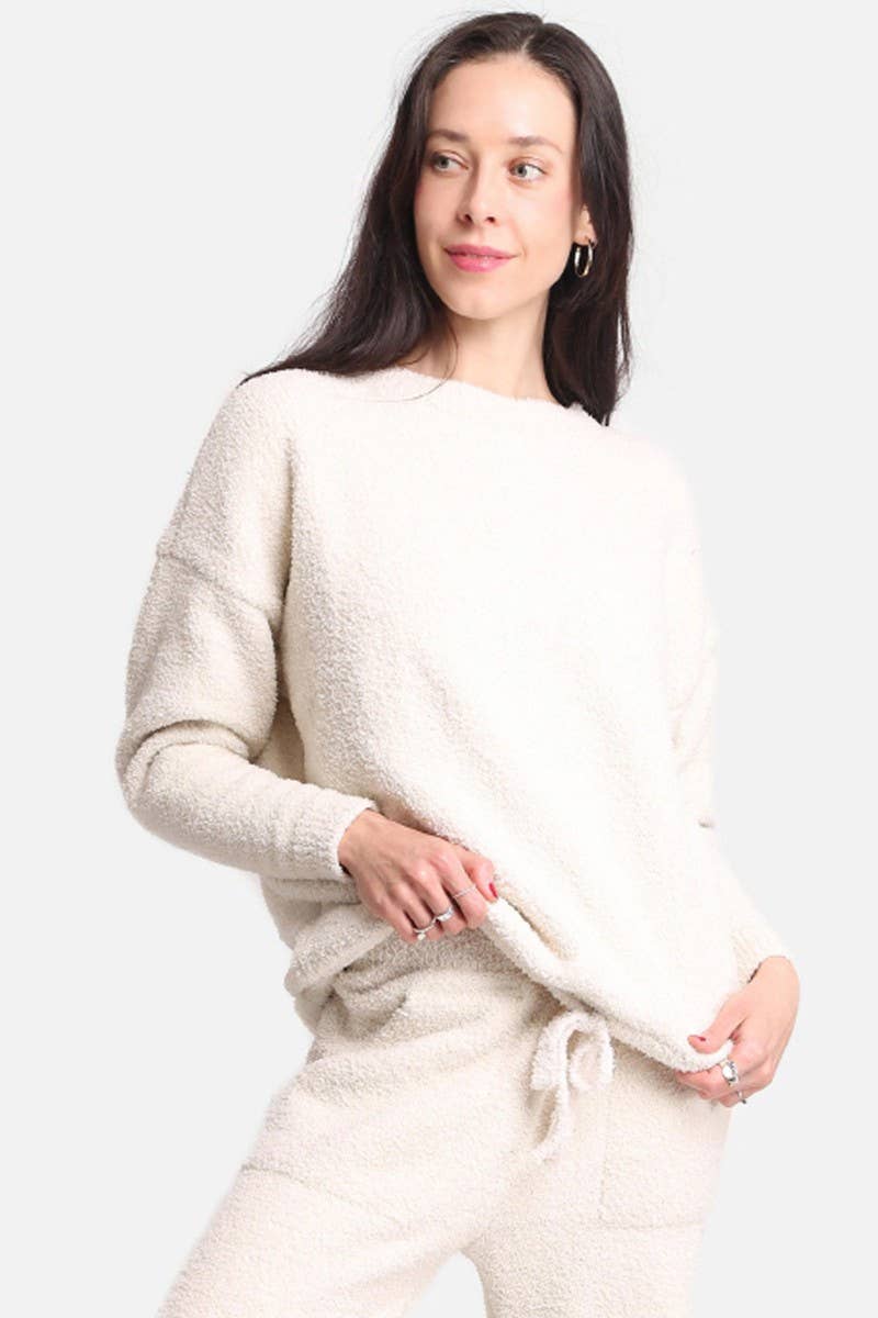 Fashion City – wholesale Sweatshirt – Women's – Solid Color Luxury Soft Lounge Pullover Sweater12