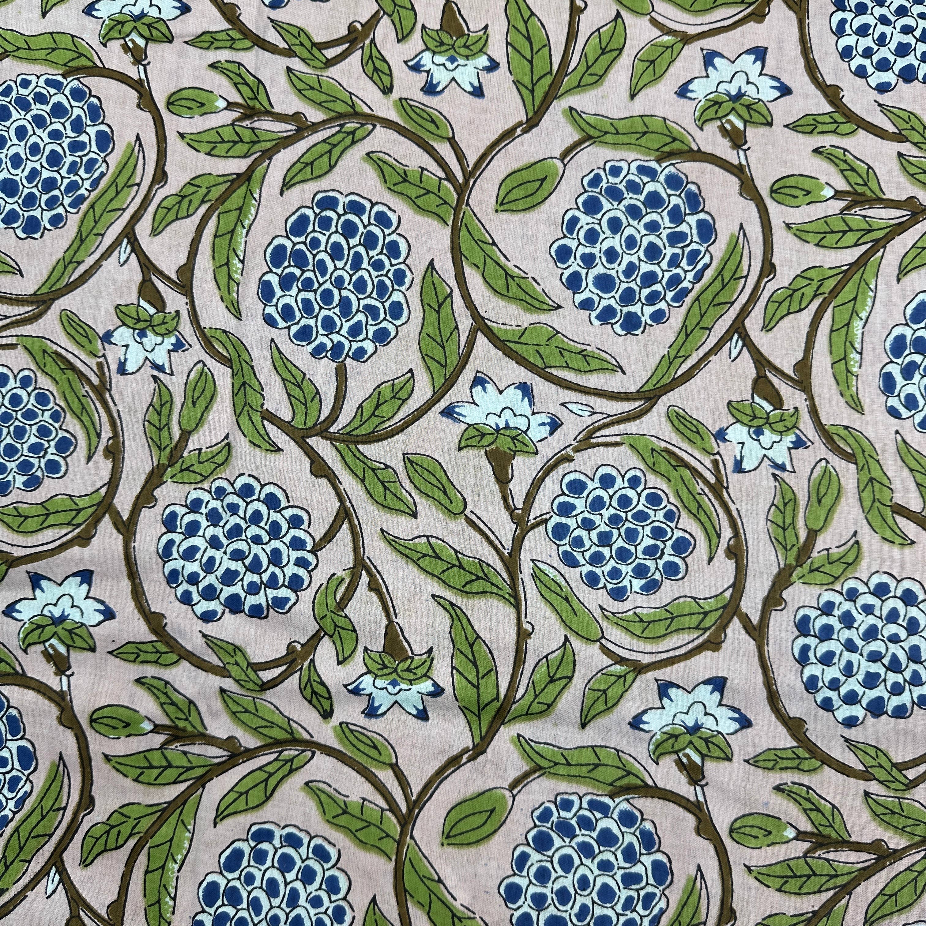 The Eastern Loom - Wholesale Fabric - Cotton Hand Block Printed Fabric Natural Dyes - Grapes Print2