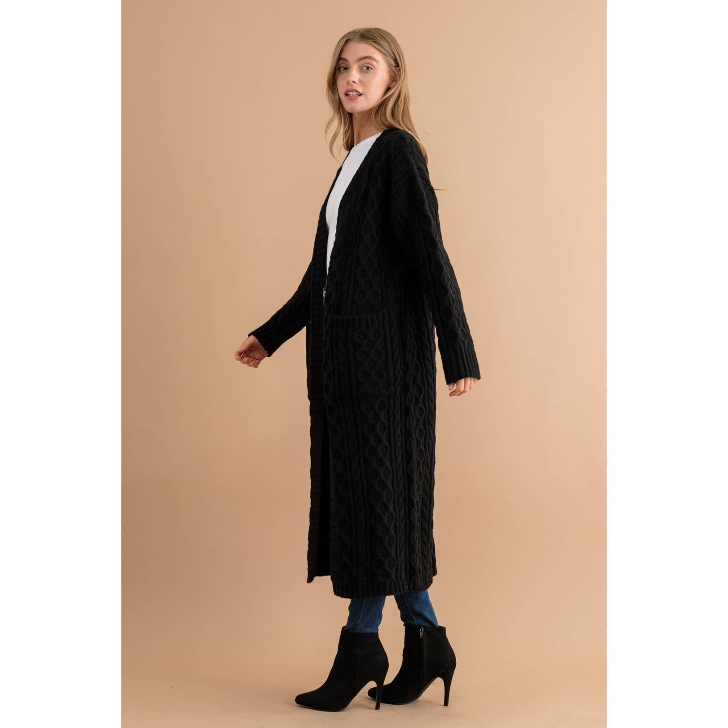 Sweet Generis – Großhandel Strickjacke – Damen – LANGE OFFENE STRICKJACKE11