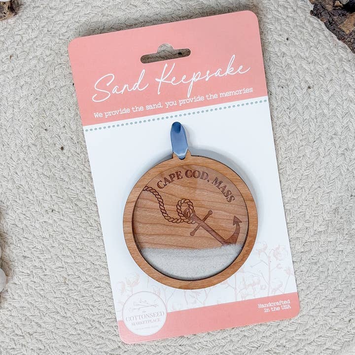 Sand Keepsake Ornament - Anchor in the Sand for wholesale by The Cottonseed Marketplace