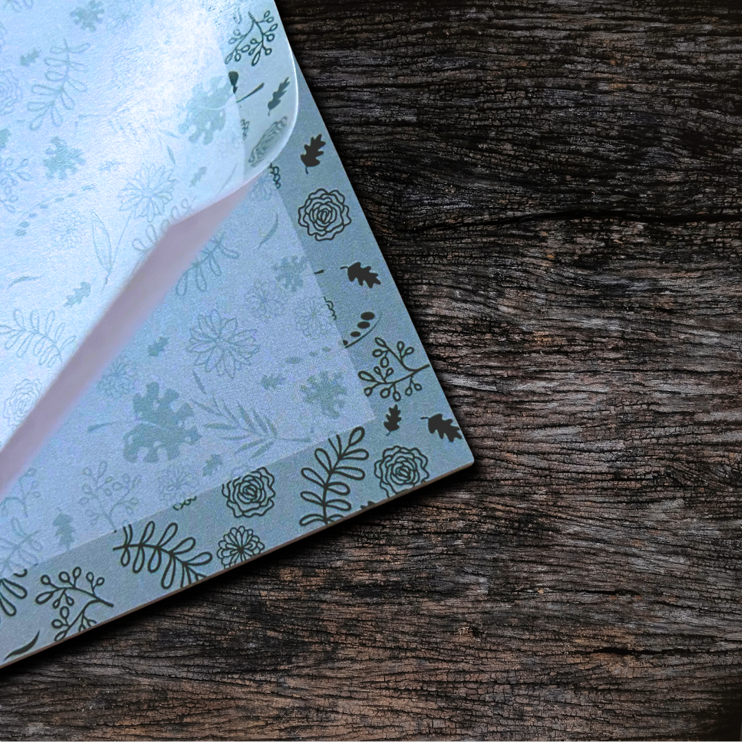 Write Your Story – wholesale Notepad – Green Floral DL Notepad4