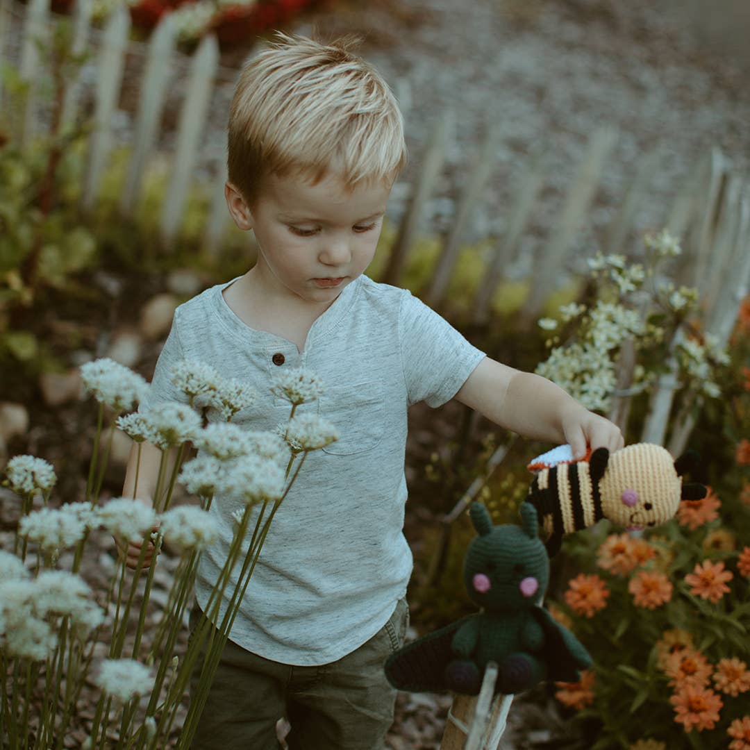 Pebble - Wholesale Handheld Rattle - Baby - Bumblebee Rattle – Organic Cotton, Fair Trade Baby Toy2
