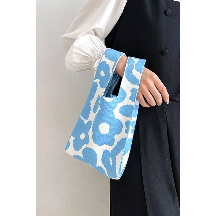 42POPS - Wholesale Tote Bag - Women's - ,...SI-26505 Aesthetic Flower Knitted Tote Handbag3