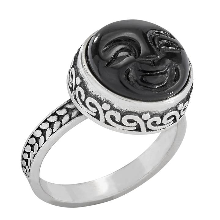 Tiger Mountain Jewelry - Wholesale Cocktail/Statement Ring - Dark Side Of The Moon Onyx and Sterling Silver Ring