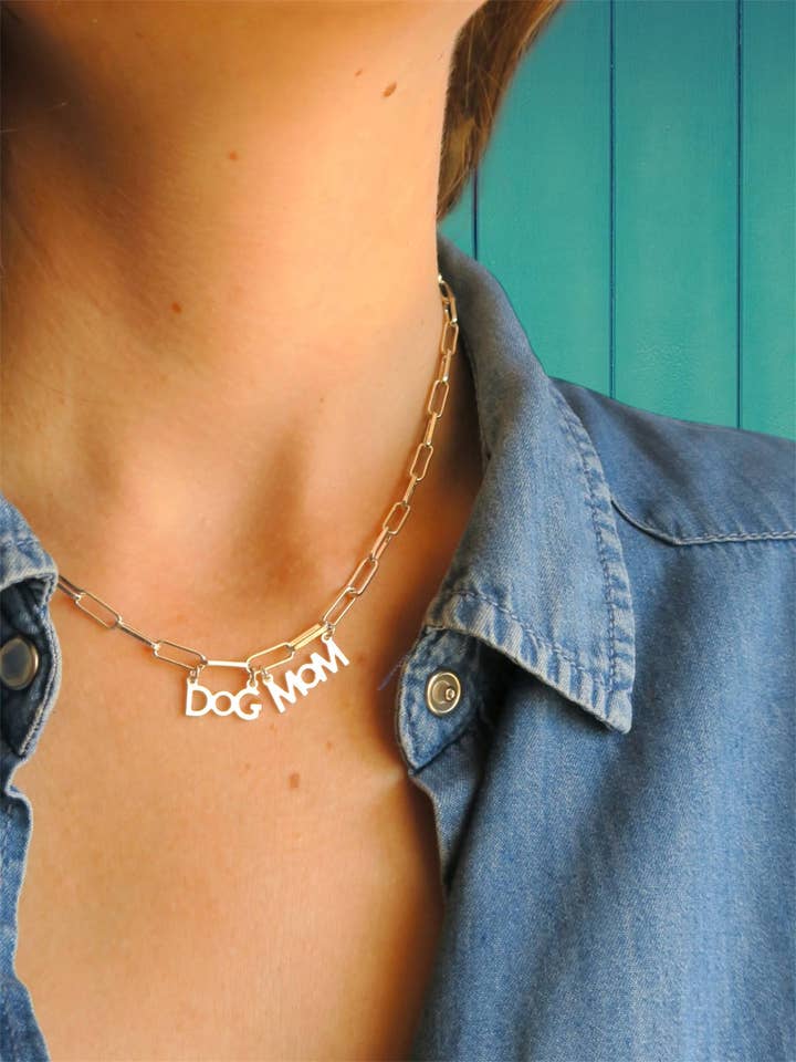 Halskette Hundemama für Hundemütter - rechteckige Kette für den Großhandel von Hirondelle Bijoux