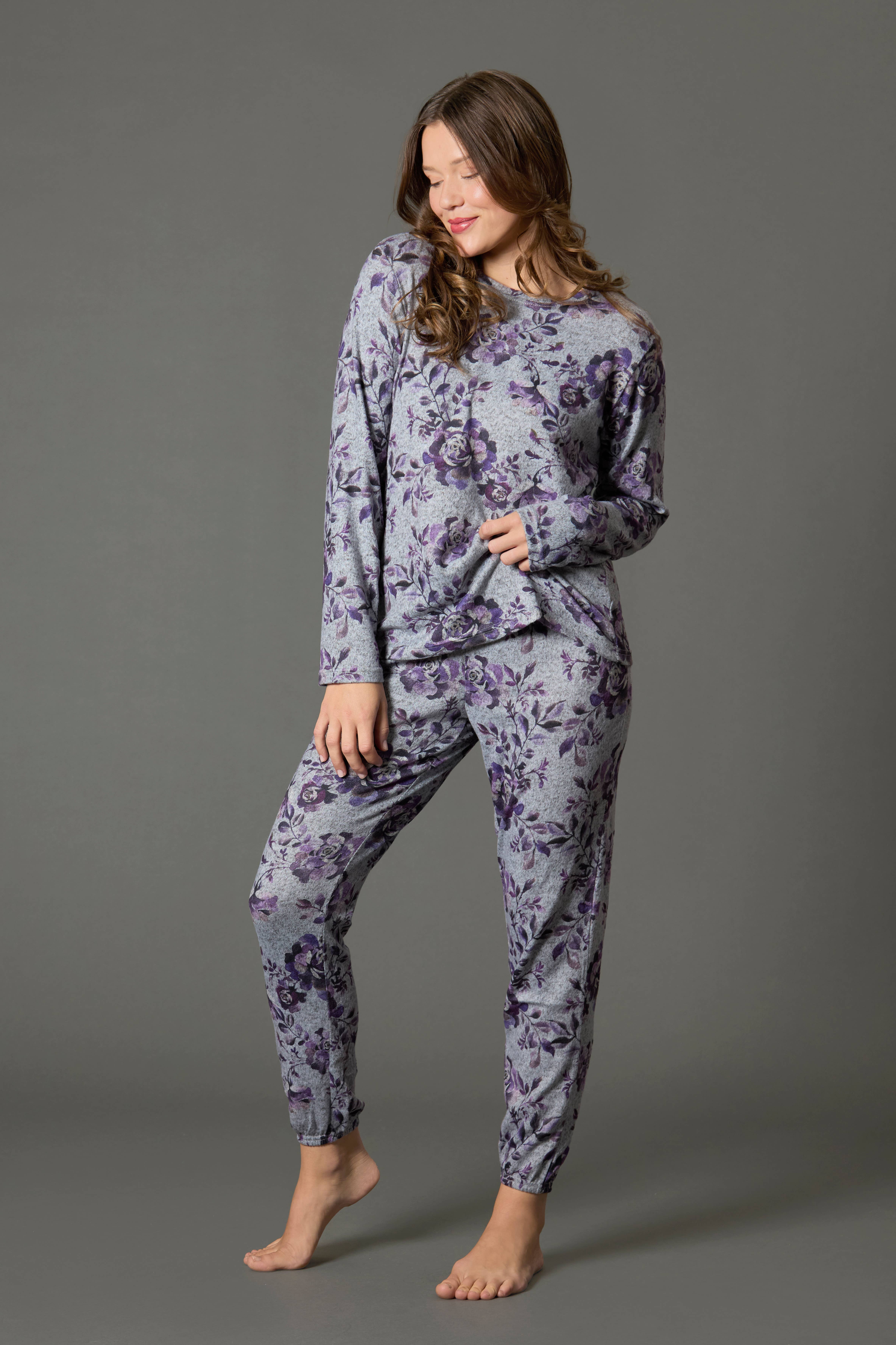 Memoi Purple Blossom 2 Piece Pajama Set for wholesale on Faire3