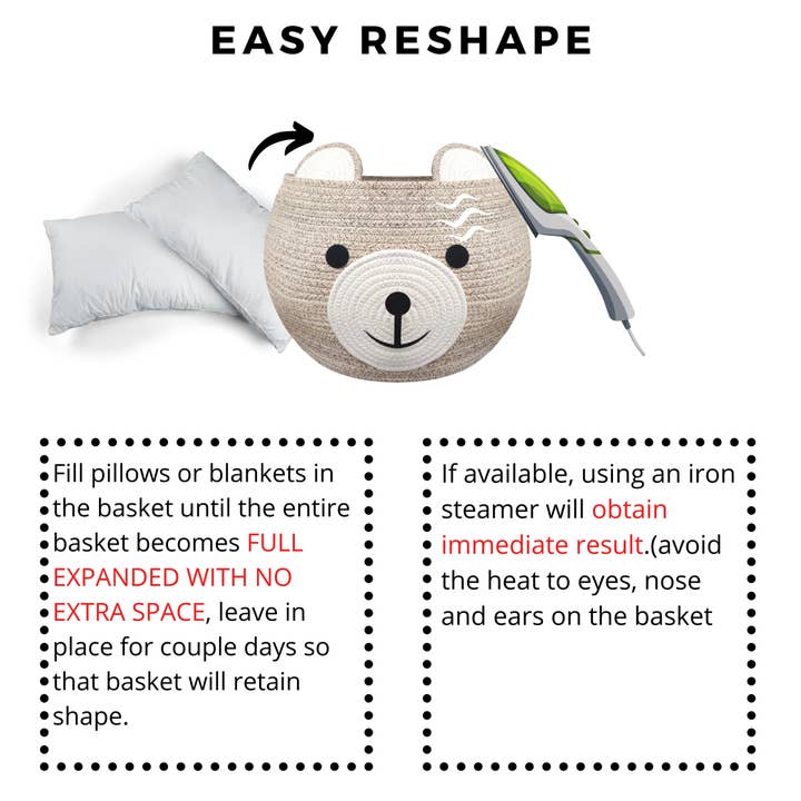 w design - Wholesale Basket - Kids & Baby - Cute Bear Cotton Rope Basket XL (19 D X 13 H)4